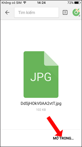 Mở file trên điện thoại