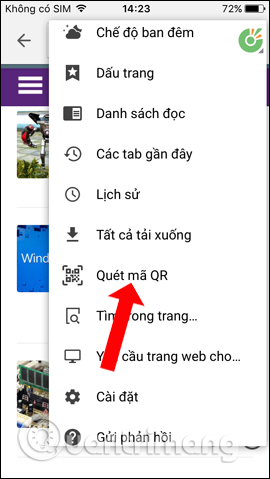 Tùy chọn quét mã QR 