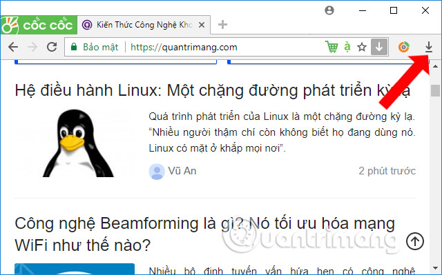 Nhấn biểu tượng tải xuống