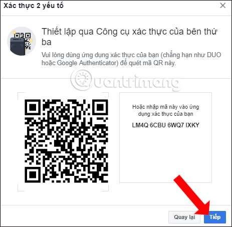 Dùng ứng dụng Google Authenticator