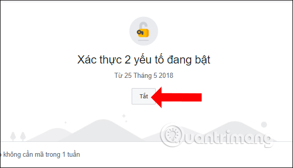 Xác nhận tắt xác thực 2 yếu tố Facebook