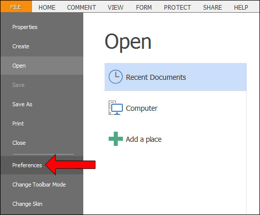 Nhấn chọn Preferences 