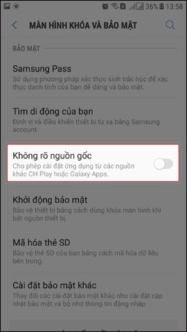 Cài file APK trên Samsung