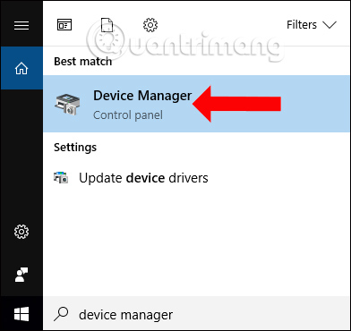 Tìm kiếm Device Manager
