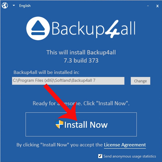 Cài đặt Backup4all Lite 7 