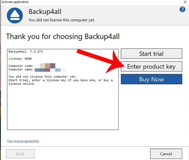 Cài đặt Backup4all Lite 7 