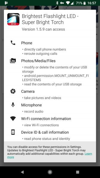 Ứng dụng yêu cầu truy cập 