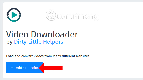 Cài đặt tiện ích Video Downloader