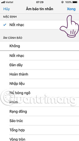 Bây giờ bạn có thể tuỳ ý chỉnh sửa âm báo cho số liên lạc này