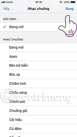 Tại đây các bạn có thể chọn nhạc chuông riêng biệt cho liên lạc này