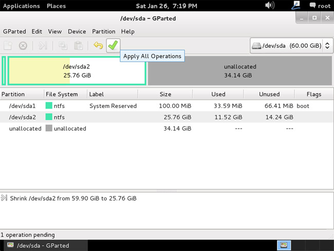 "Apply all operations" trên ổ đĩa cứng