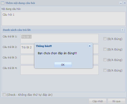 Hệ thống sẽ báo đỏ tại những ô nhập thông tin không đầy đủ 