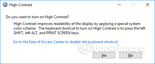Cách bật tắt High contrast mode (chế độ tương phản cao) trên Windows