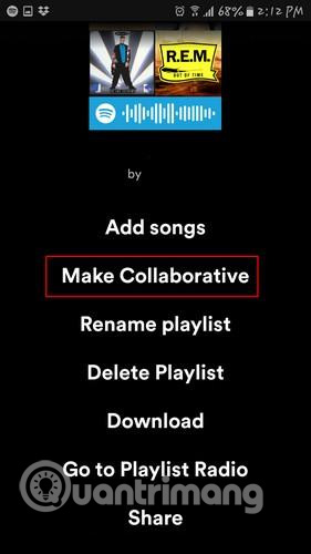 Tạo playlist cộng tác