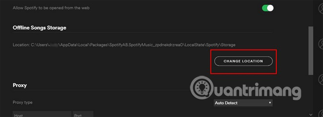 Thay đổi vị trí lưu bài hát