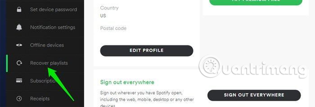 Chọn Recover Playlists