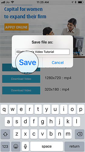 Nhấn Save để tải video Twitter về điện thoại