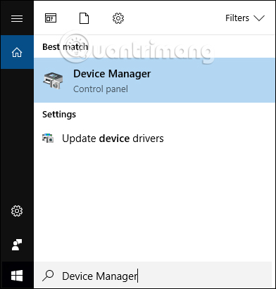 Tìm kiếm Device Manager