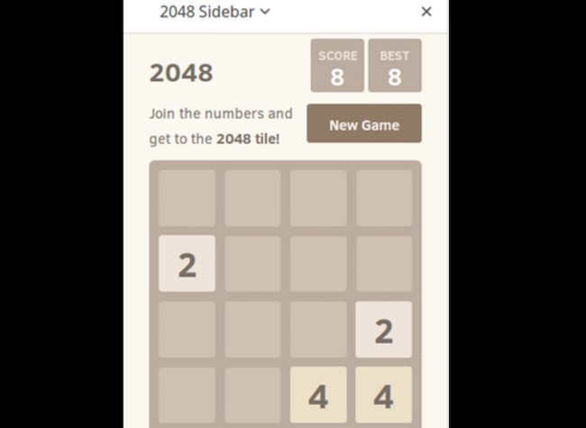 2048 Sidebar