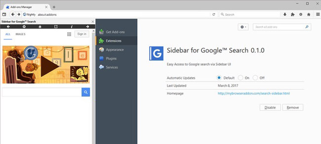 Sidebar for Google Search