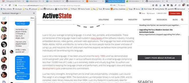 Facebook Messenger as a Sidebar