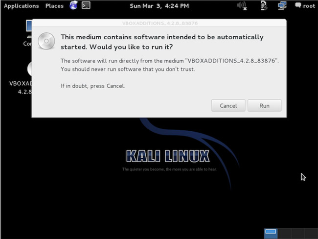 Cách cài VirtualBox Guest Additions trên Kali Linux