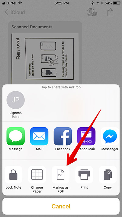 Chọn Markup as PDF