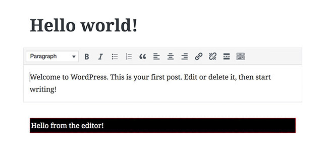 Giao diện sau khi chèn Block