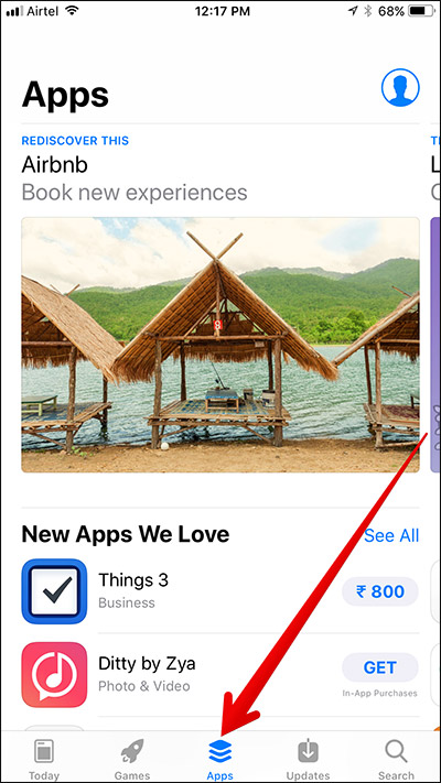 Mở App Store và tìm đến tab Apps