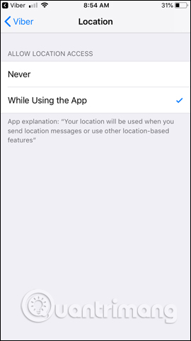 Cho phép truy cập vị trí