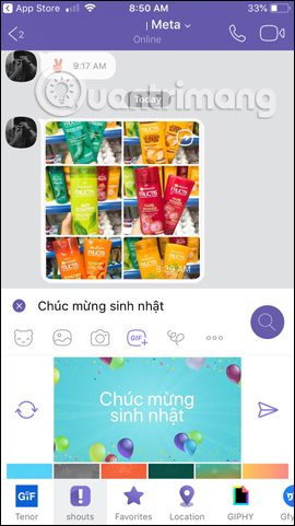 Đổi hình nền trên Viber