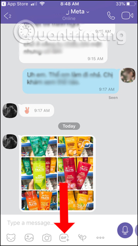 Nhấn vào mục Gif 