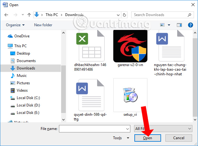 Chọn file văn bản chứa Style sao chép