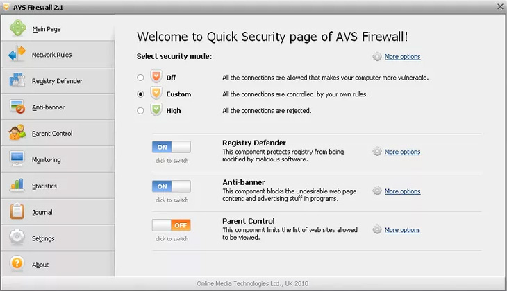 Phần mềm AVS Firewall