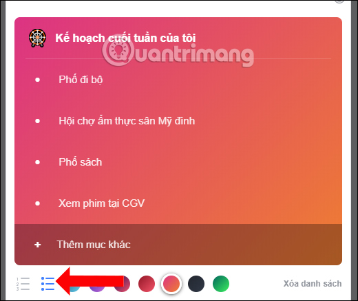 Đổi kiểu hiển thị danh sách