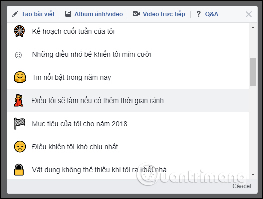 Chọn tiêu đề có sẵn