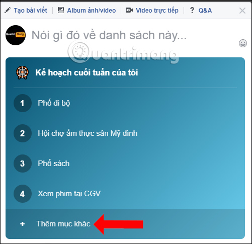 Thêm nội dung công việc