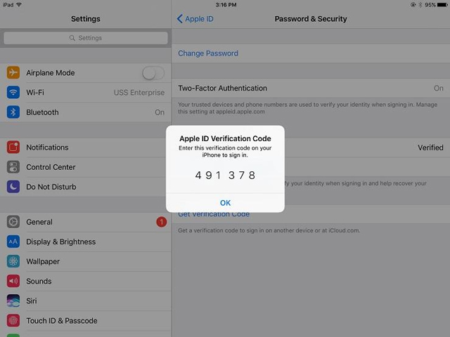 Mã xác minh gồm 6 chữ số 
