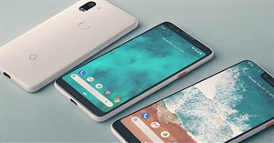 Hình ảnh nguyên mẫu cho thấy mặt sau Google Pixel 3 XL hoàn toàn bằng kính, tai thỏ rất lớn