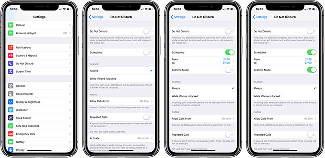 Hướng dẫn bật tính năng không làm phiền lúc đi ngủ trên iOS 12