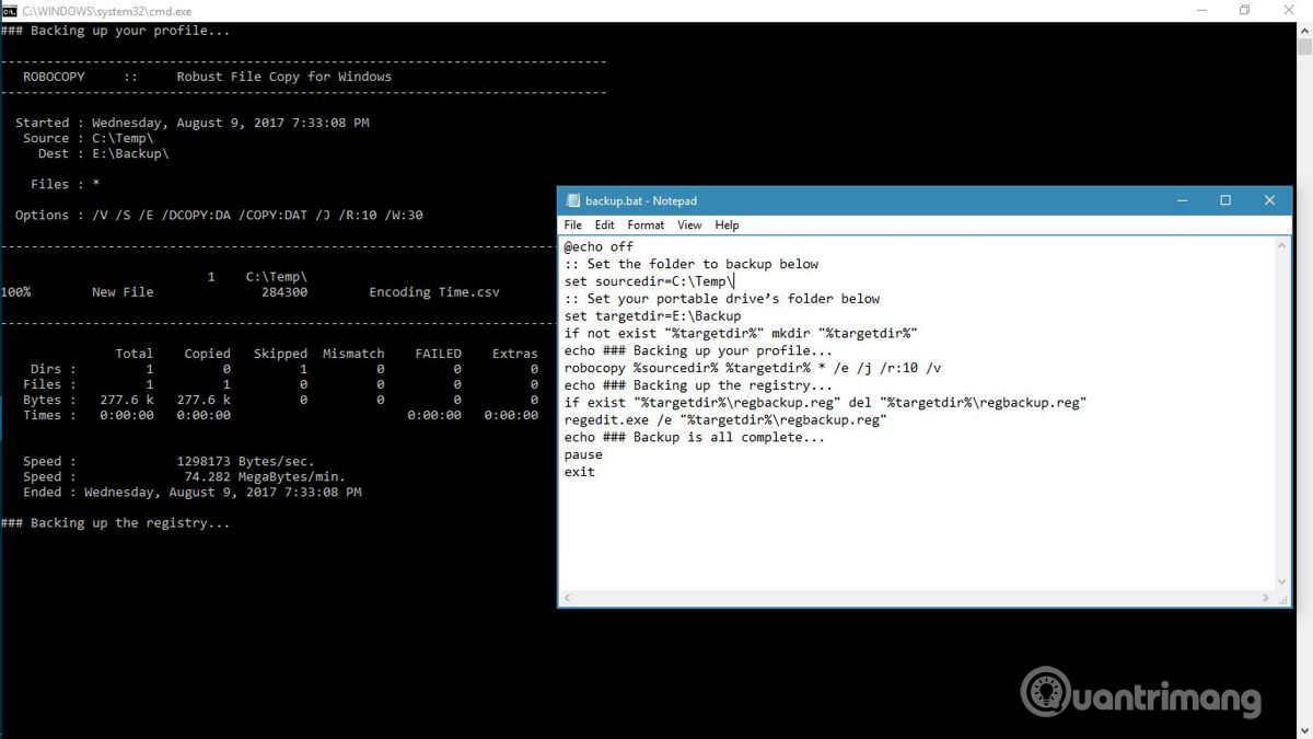 Sao lưu file và thư mục