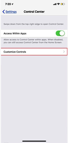 Thêm phím chức năng quét mã QR vào Control Center trên iOS 12