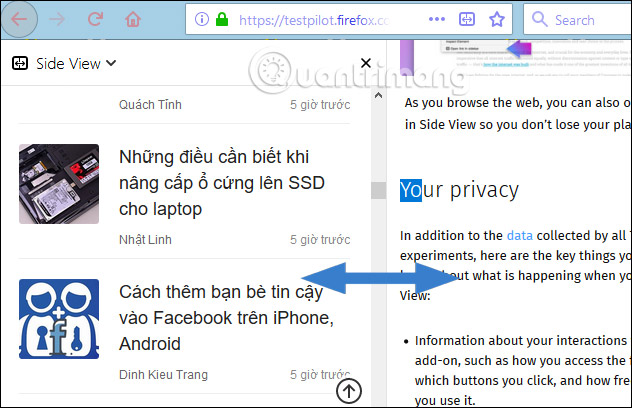 Điều chỉnh kích thước cửa sổ 