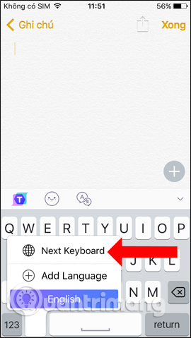 Chuyển về bàn phím cũ 