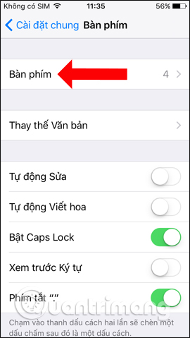 Tùy chỉnh bàn phím