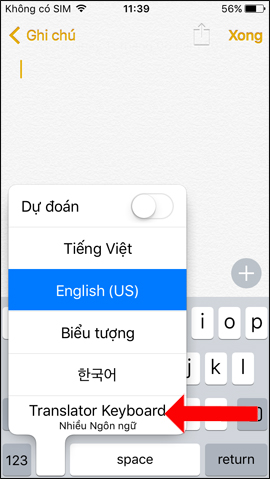 Đổi bàn phím trên iPhone 