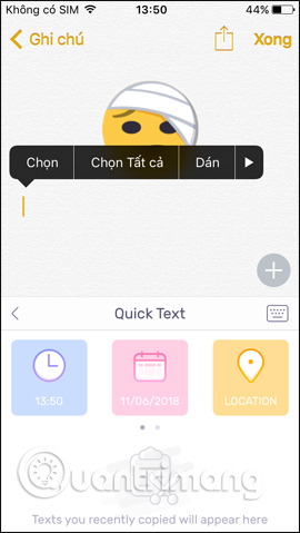 Nhập nội dung nhanh 