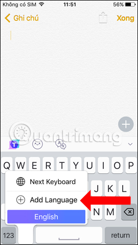 Thêm ngôn ngữ nhập 