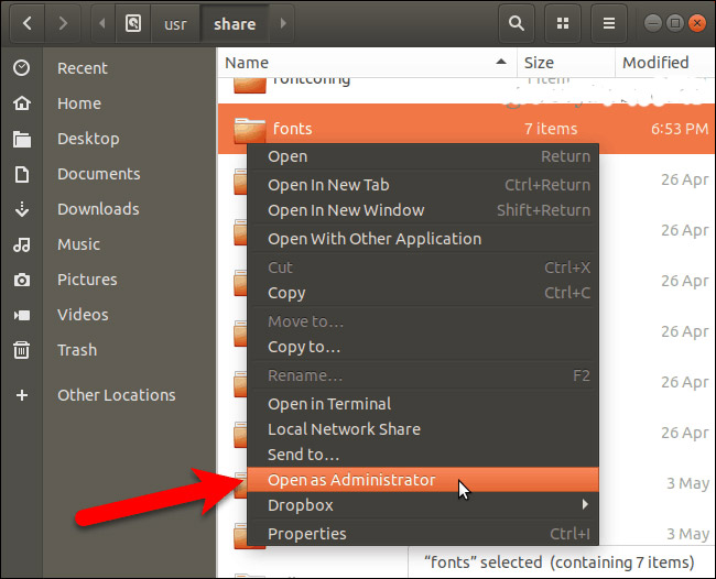 Mở thư mục với quyền quản trị