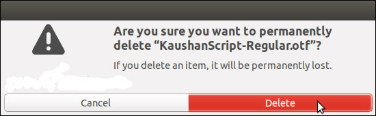 Chọn Delete trên hộp thoại xác nhận